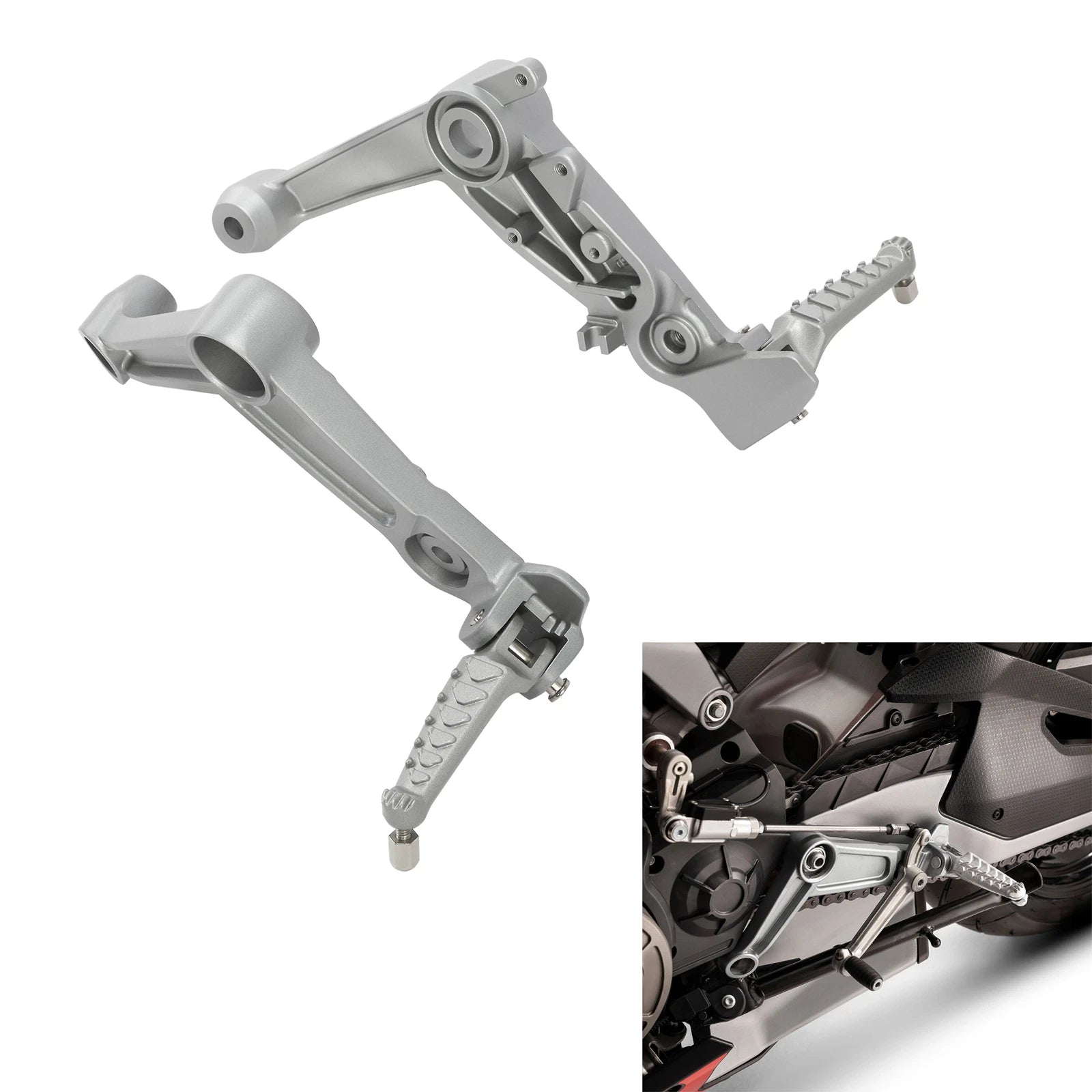 Footpegs Footrests w/ Mount Bracket Kit for Aprilia RS660 (2021–2025)