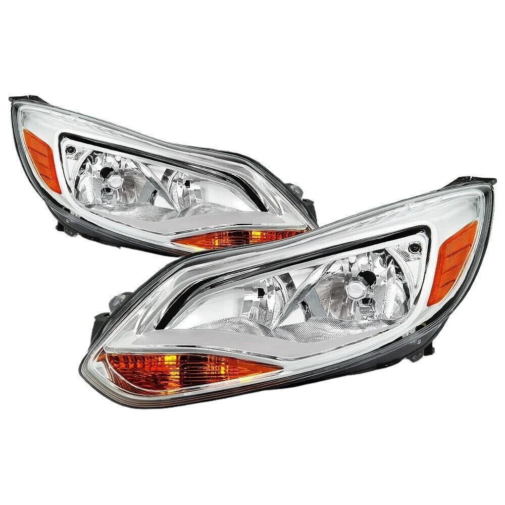 Halogen Headlight Set for Ford Focus (2012–2014) Chrome Driver+Passenger