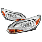 Halogen Headlight Set for Ford Focus (2012–2014) Chrome Driver+Passenger