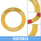 Engine Start Button Sticker for Dodge Charger Challenger (2015–2023) - Aluminum Gold Tone