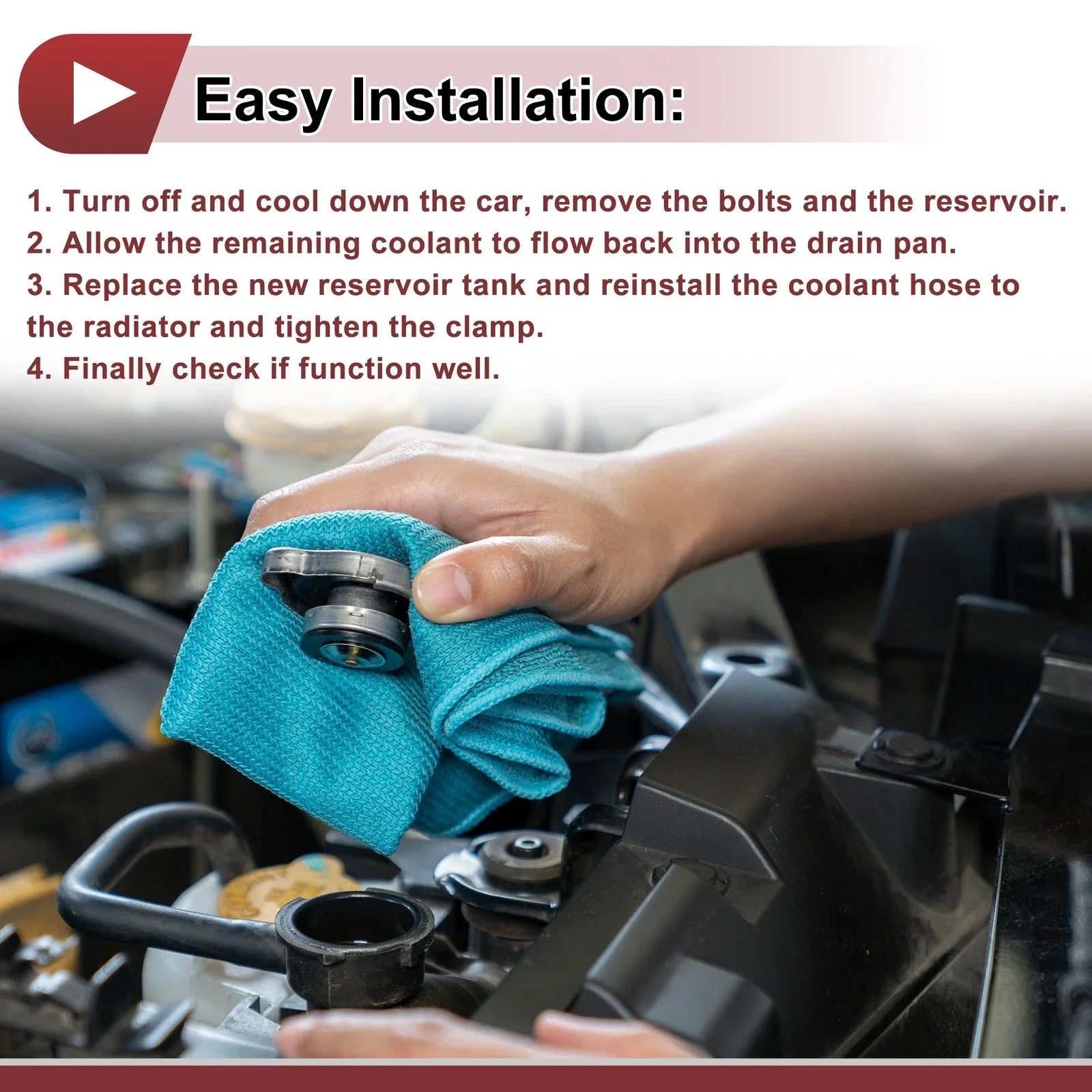 1 x Coolant Expansion Overflow Tank with Cap for BMW 340i