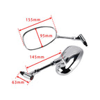 Pair Chrome Mirrors for Suzuki GSX1300 B-King (2008–2012) 10mm