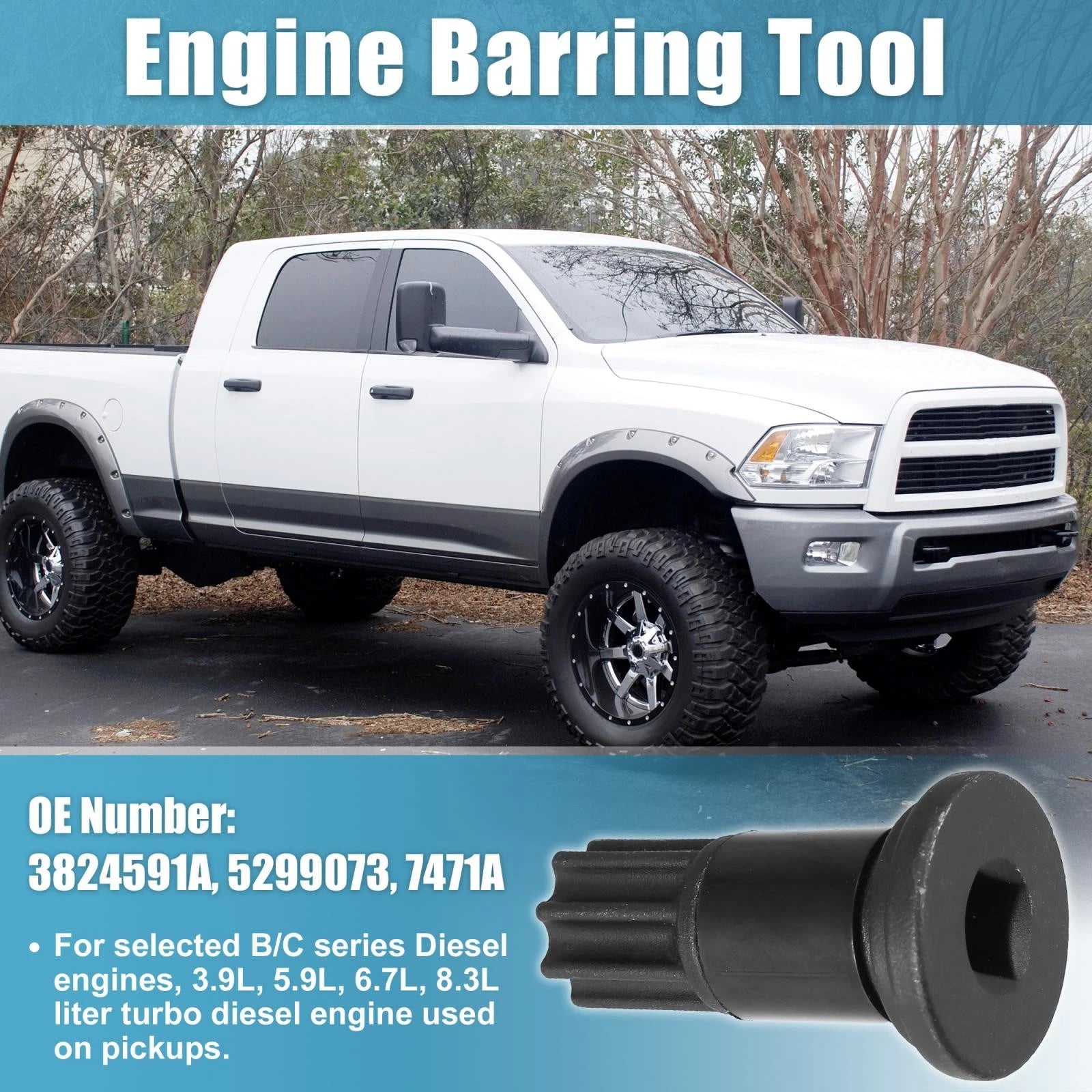 Engine Barring Rotating Tool for Dodge Pickup B/C Series Diesel 