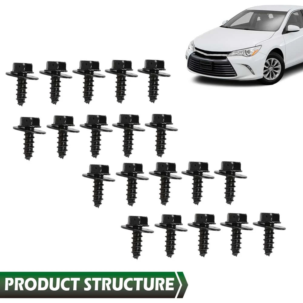 Set of 20 Firewall and Splash Shield Screws for Toyota