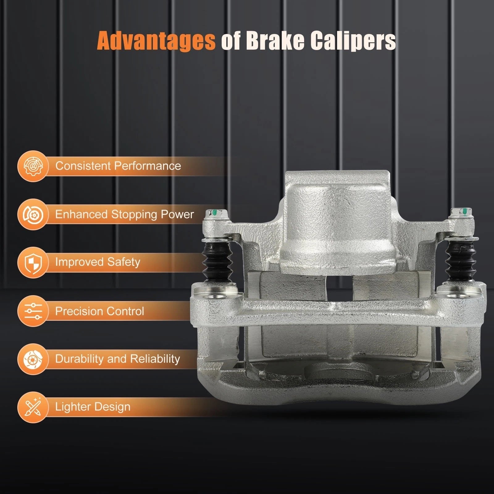 Front Pair Brake Calipers with Bracket for Chrysler 200 (2015-2016)