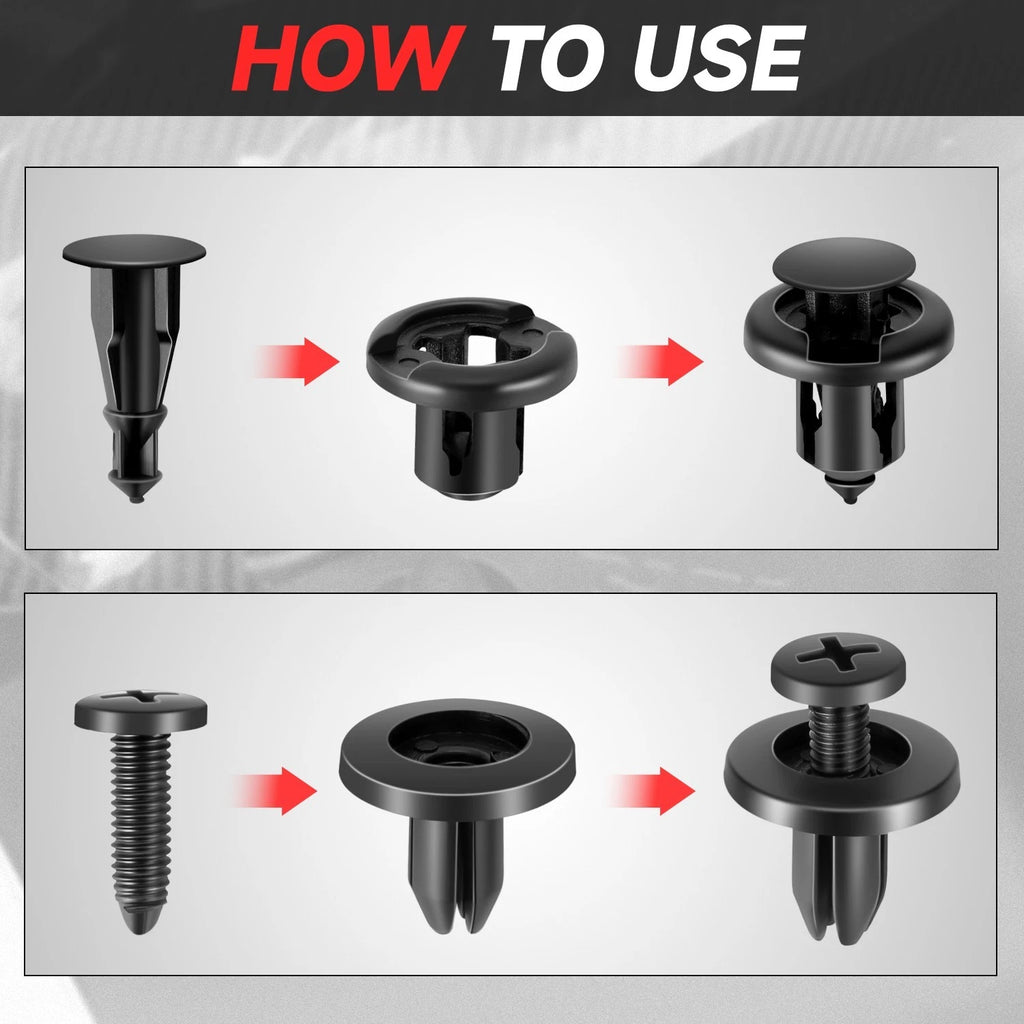 Nylon Fasteners Assortment Set for Honda Nissan Ford GM (200 pcs)