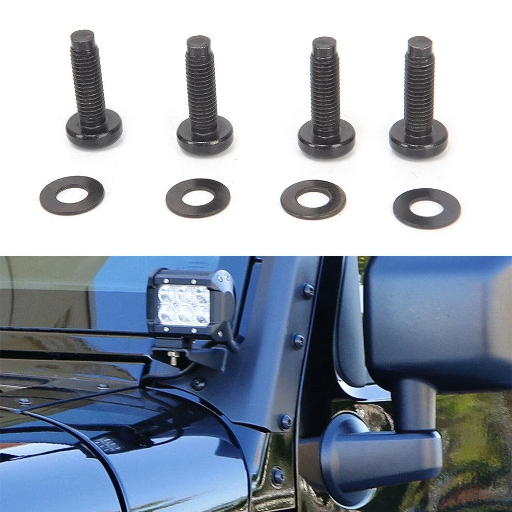 Set of 4 Windshield Frame Hinge Torx Screws w/Washers for Jeep Wrangler JK (2007–2017)