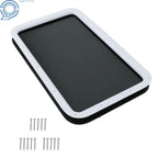 Entry Door Window for RV (12" x 21") - Black Exterior, White Interior, Clear Glass