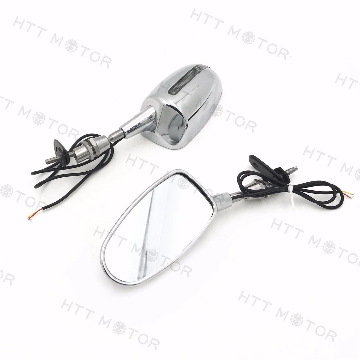 LED Rear View Mirror for Suzuki Hayabusa, Yamaha YZF 600R/R6 (Chrome, 6MM)