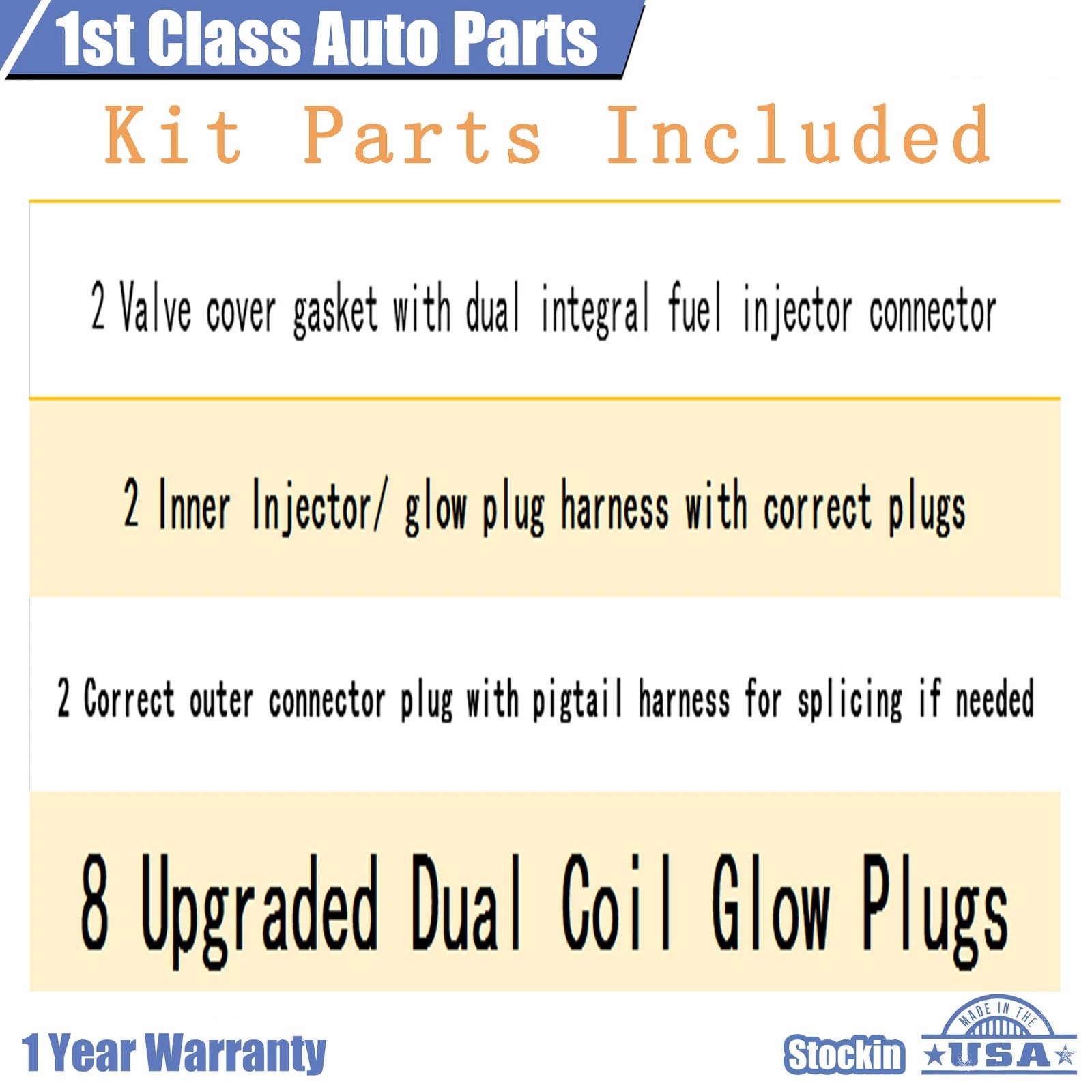 Valve Cover Gasket Set with Glow Plugs for Ford F-350 F-250 (1999–2003)