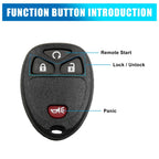 Car Key Fob Shell Case for Chevrolet HHR (2006-2011) 4 Button