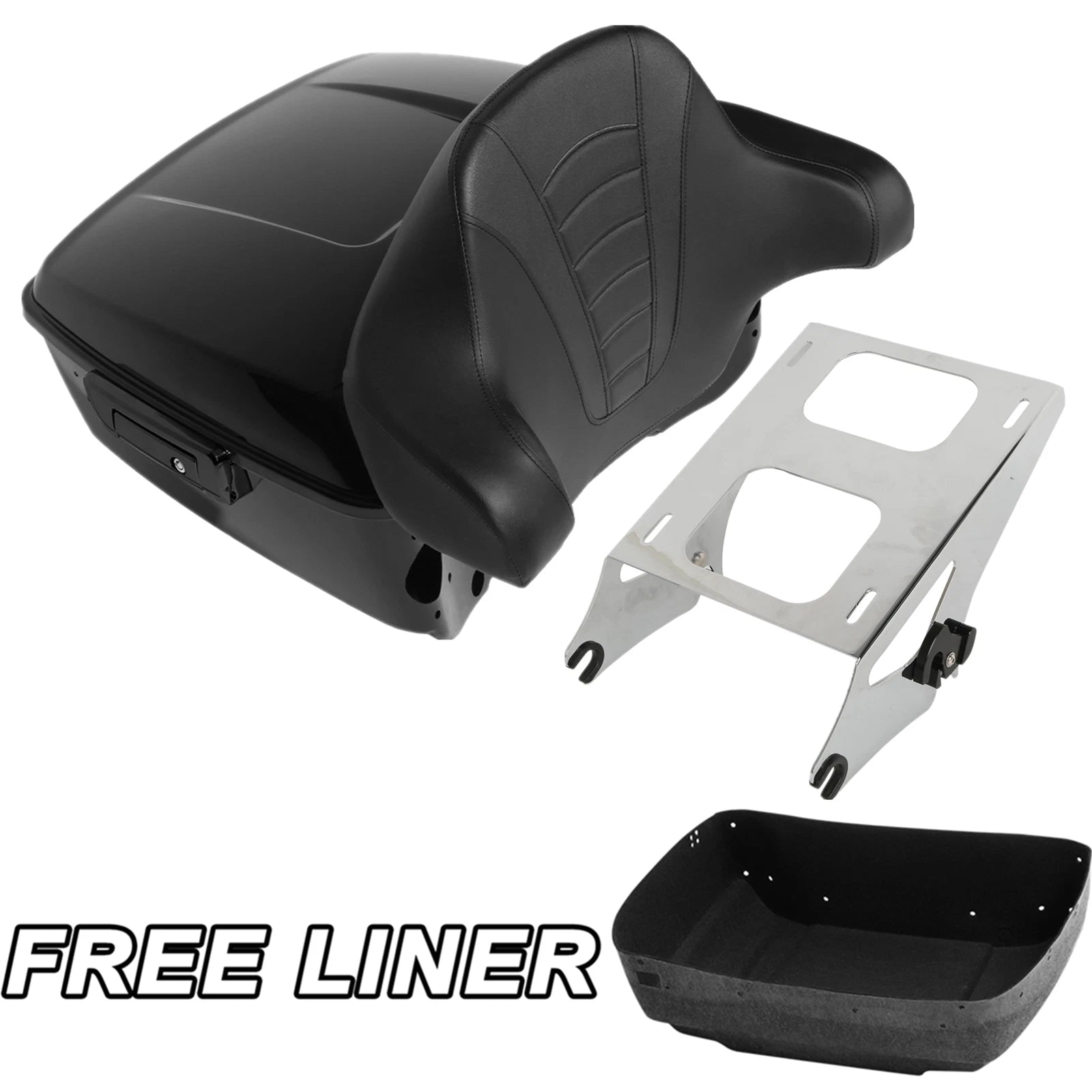 Trunk Backrest Pad Mount Rack for Harley Touring Road Glide (2014–2022)