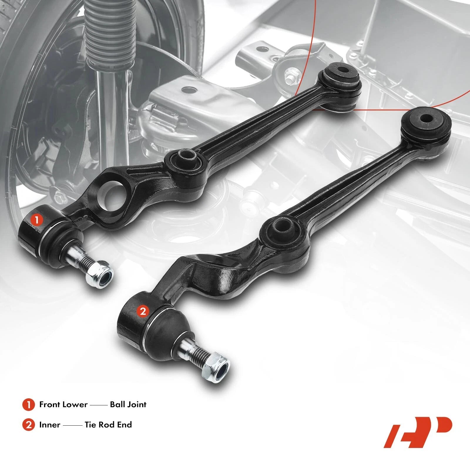 2X Front Control Arm with Ball Joint Assembly for Mercury Cougar (1999-2002)