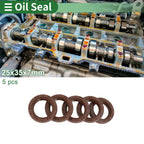 Set of 5 Oil Seal FKM Rubber 25x35x7mm for High Pressure