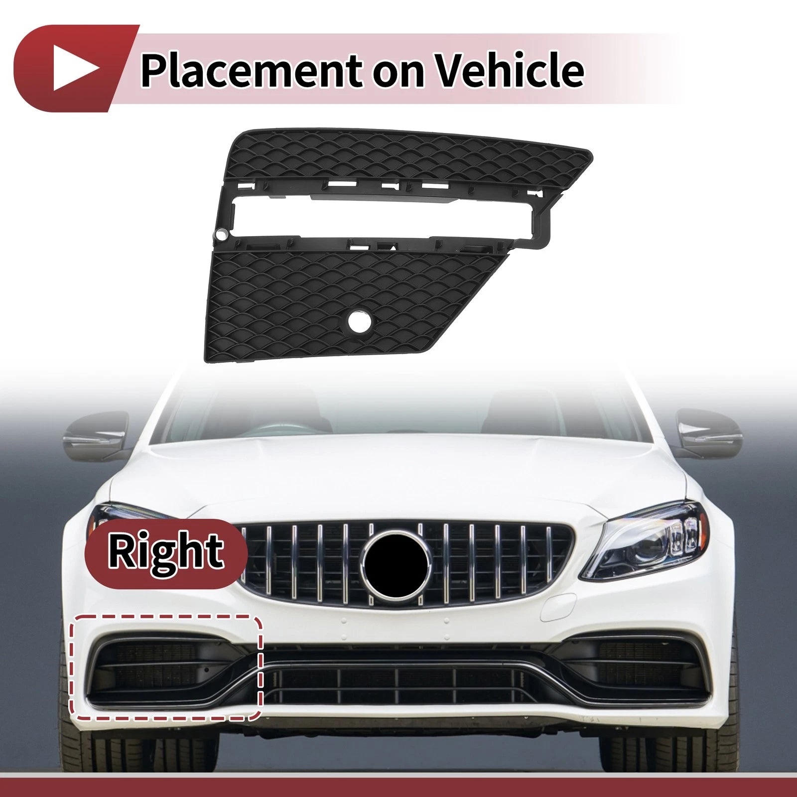 1 Pc Fog Light Grill for Mercedes-Benz ML350 (2012–2015) No. 1668852922