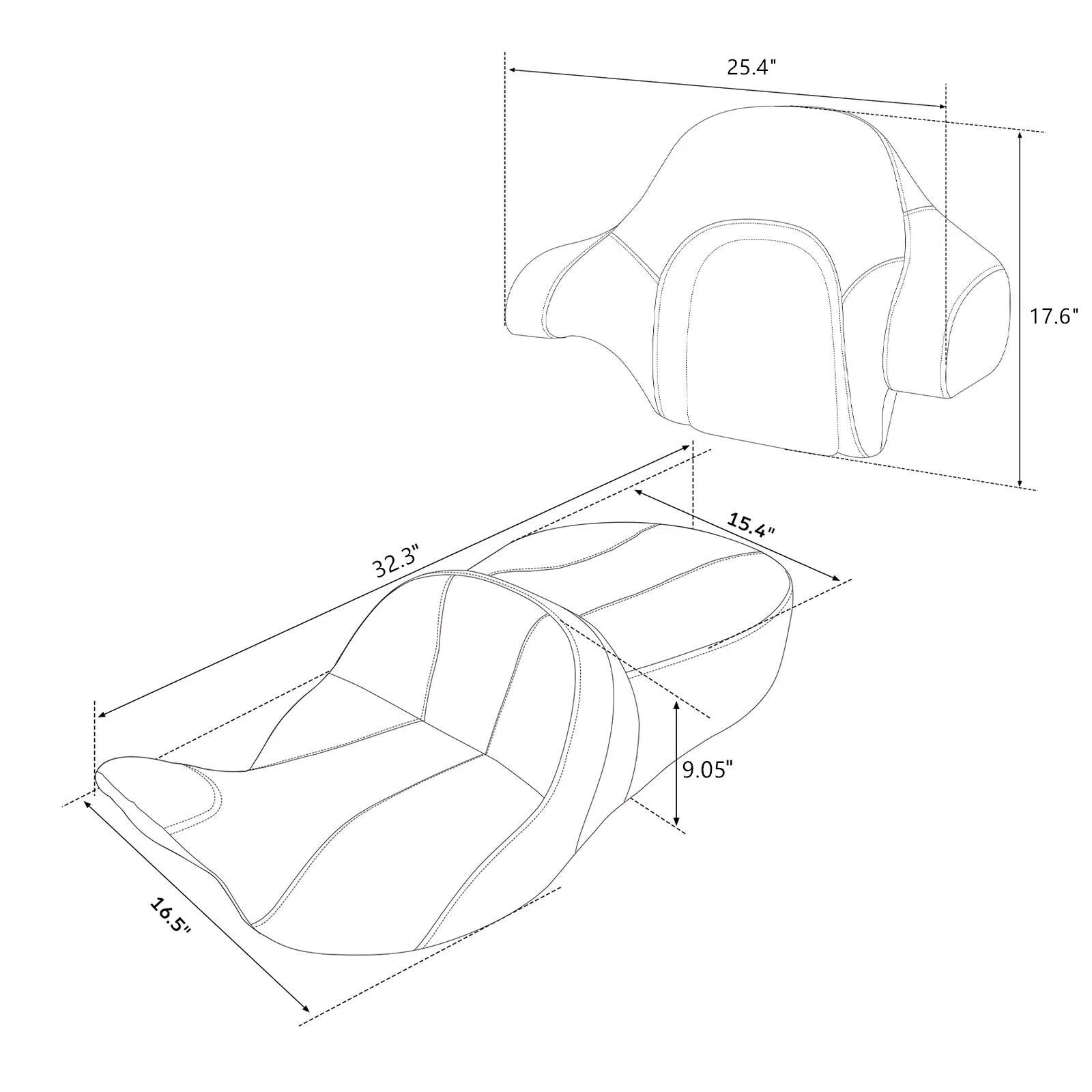 Gel Seat Backrest for Harley Street Road Glide (2014–2023)