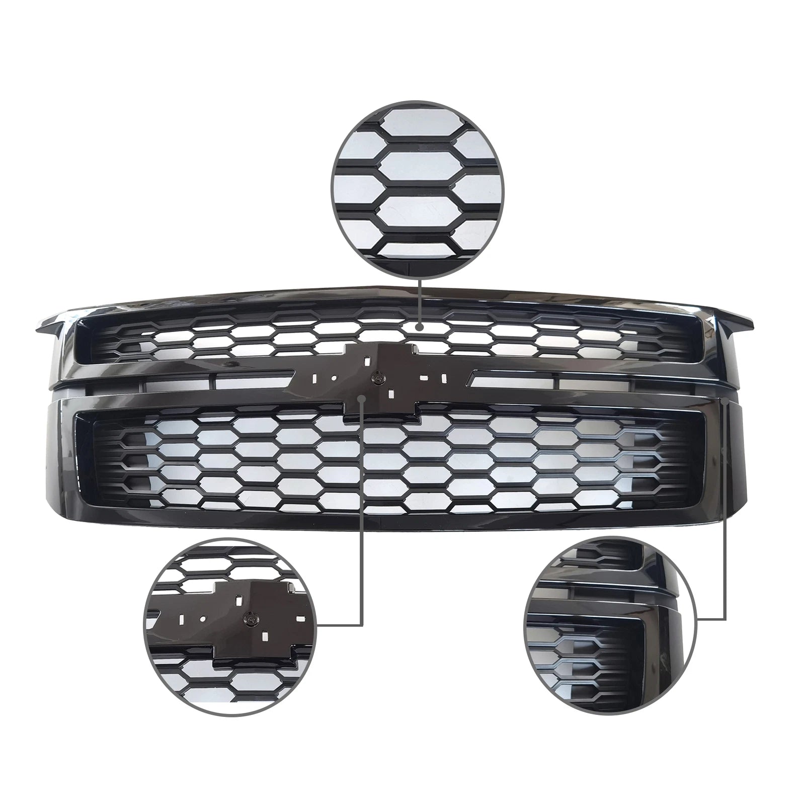 Glossy Black Bumper Grille for Chevrolet Tahoe Suburban (2015–2020)