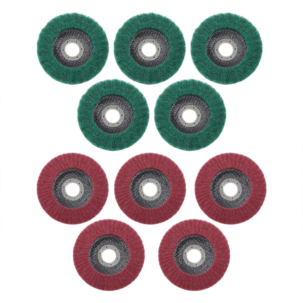 Set of 10 Flap Discs for Angle Grinder 180 & 320 Grit 4.5 Inch