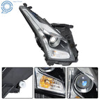 Right Headlight for Cadillac ATS (2013-2018) Halogen Projector Chrome