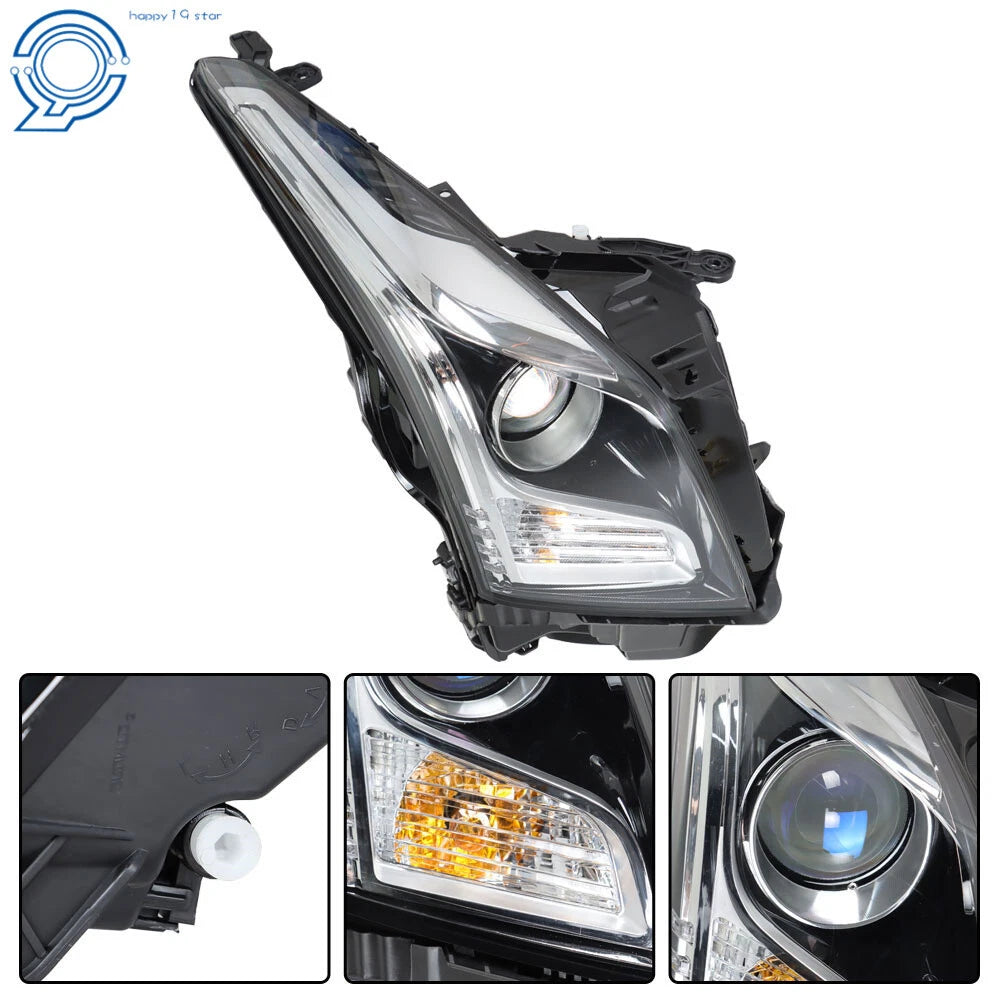 Right Headlight for Cadillac ATS (2013-2018) Halogen Projector Chrome