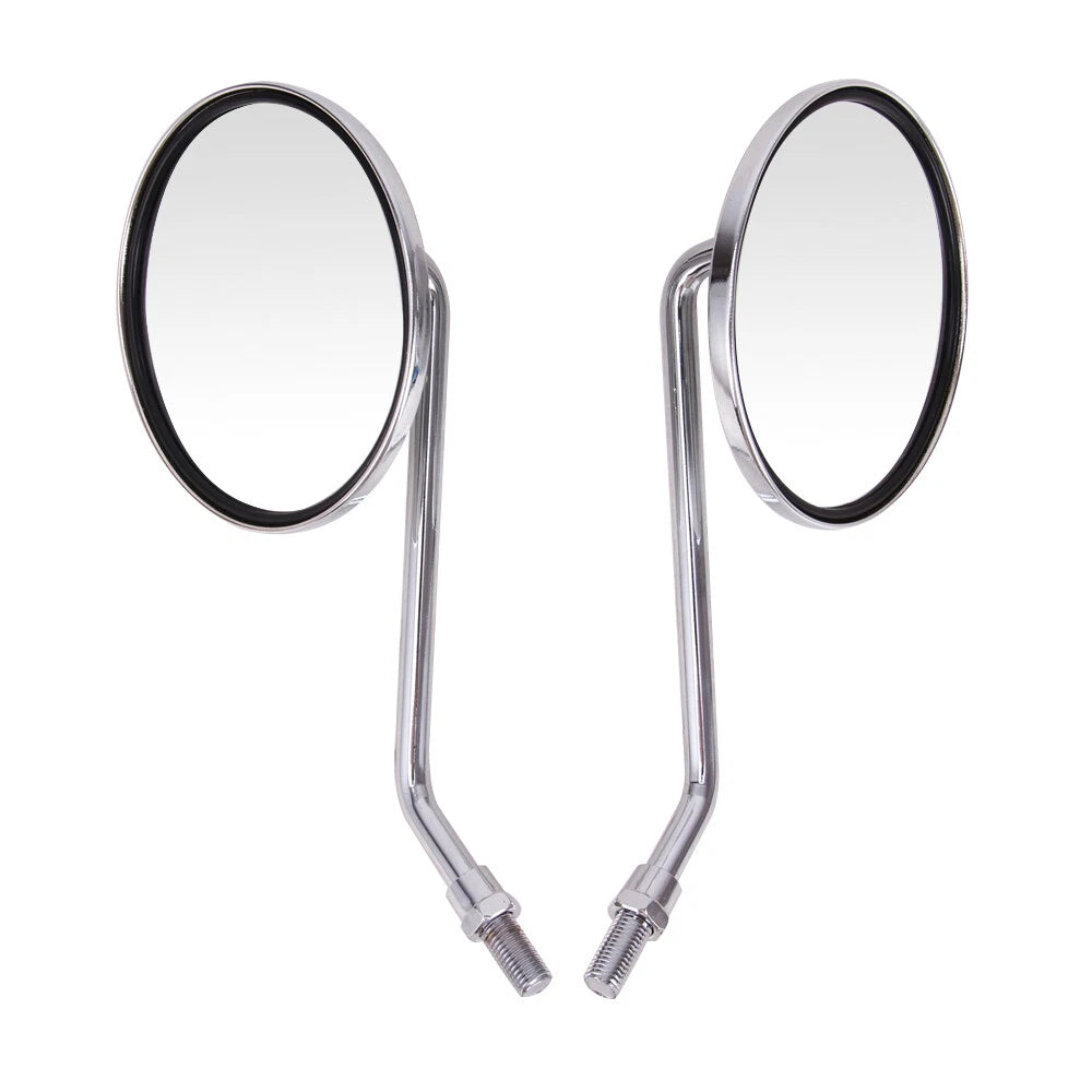 2Pcs 10mm Long Stem Rear View Mirrors for Honda CB550, Kawasaki, Suzuki