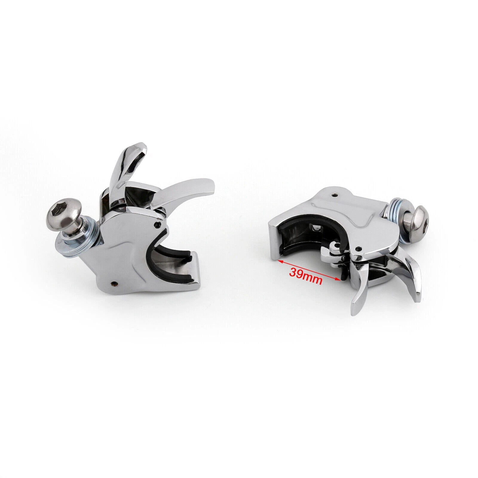 Chrome 39mm Windshield Clamps for Harley Dyna FXD FXDC Sportster XL 883 (T9)