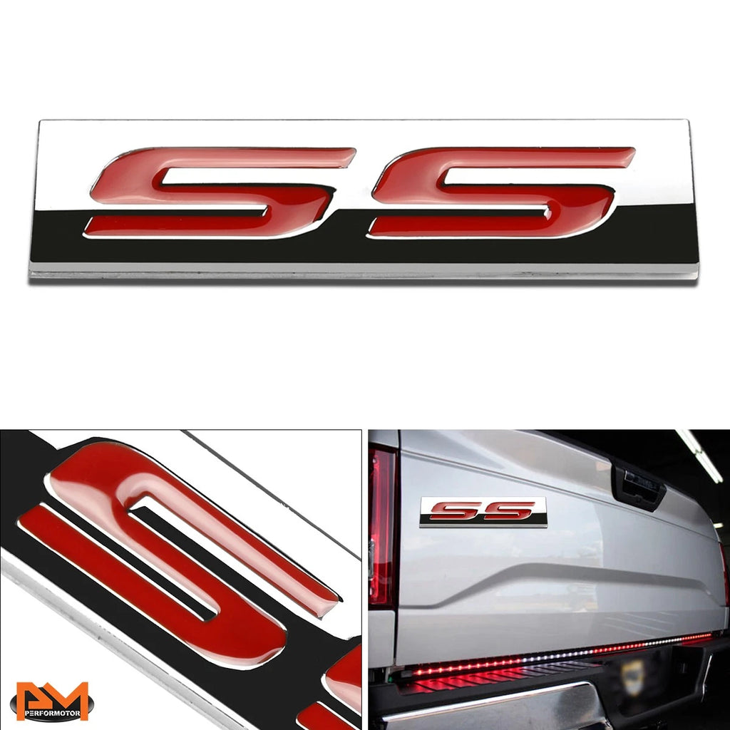 SS Metal 3D Decal Red Emblem Sticker for Chevrolet Camaro/Impala/Chevelle (2010–2023)