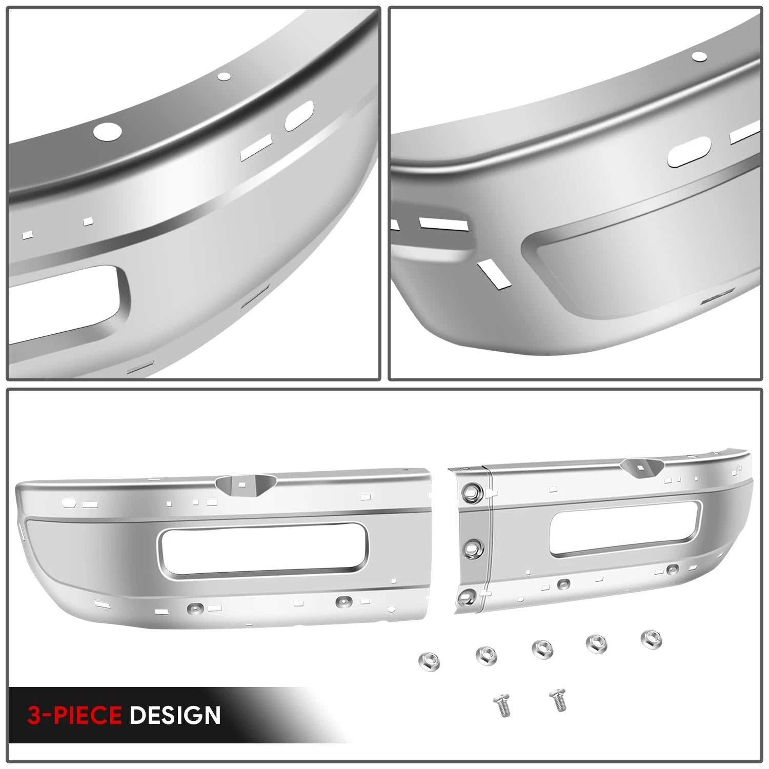 Chrome Front Bumper Face Bar for Dodge Ram 1500 2500 3500 (1994–2002)