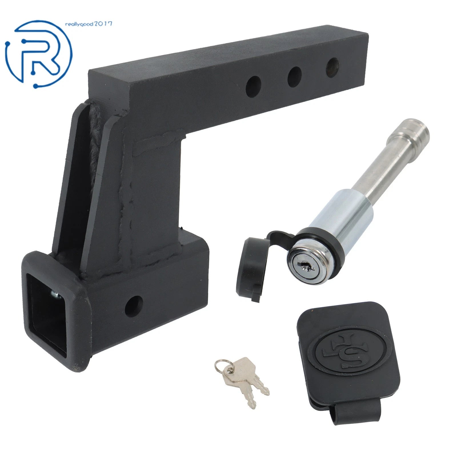 Adjustable Trailer Hitch Adapter for 2 Inch Receiver (6 Inch Rise/Drop)