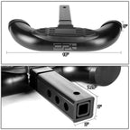 1.25"/2" Receiver Black Polished Rear Trailer Towing Hitch Cover Step Bar Guard