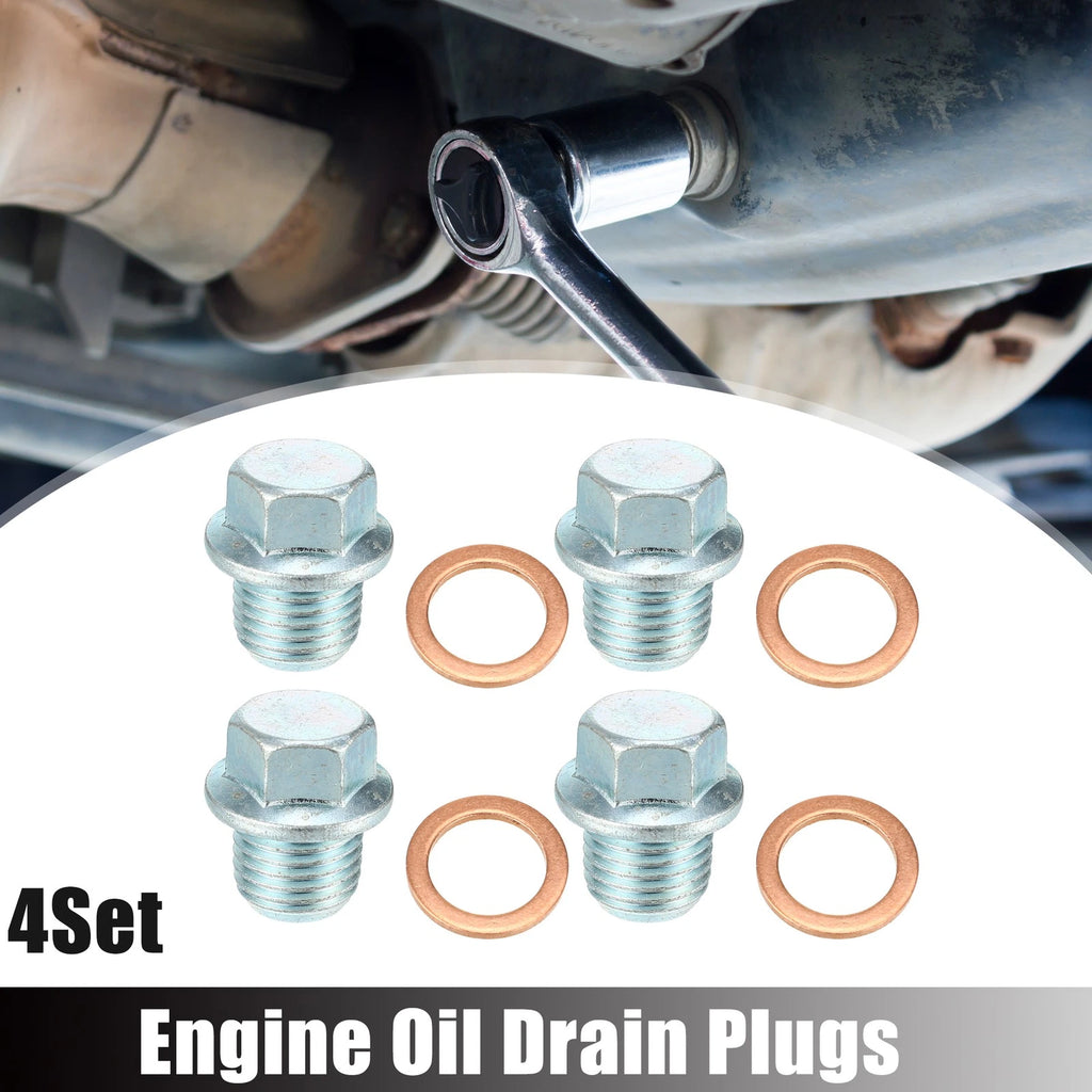 Set of 4 M14x1.5 Oil Drain Plugs with Washers MD050316 for Mitsubishi