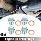 Set of 4 M14x1.5 Oil Drain Plugs with Washers MD050316 for Mitsubishi