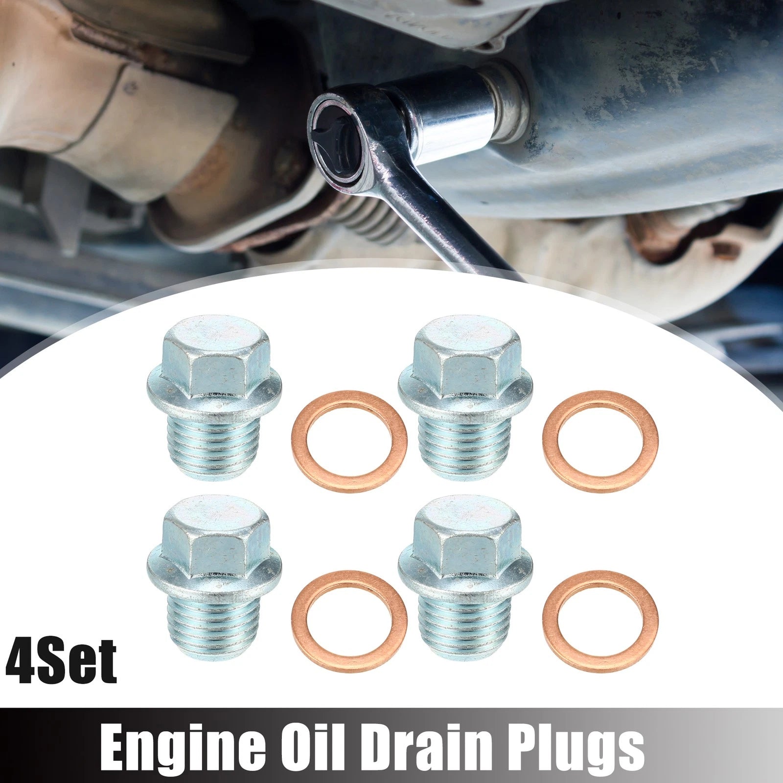 Set of 4 M14x1.5 Oil Drain Plugs with Washers MD050316 for Mitsubishi