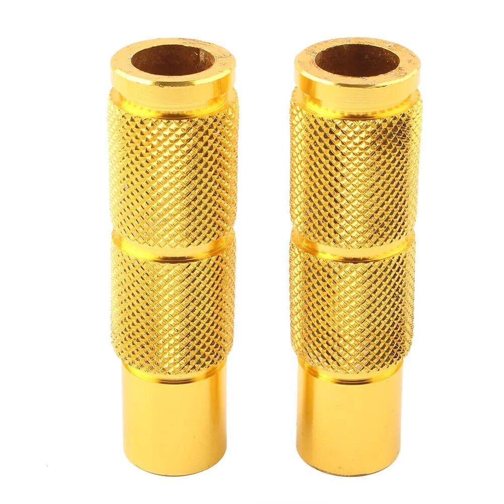 Set of 2 Universal Motorcycle Rear Footpegs Pedals Racing Yellow