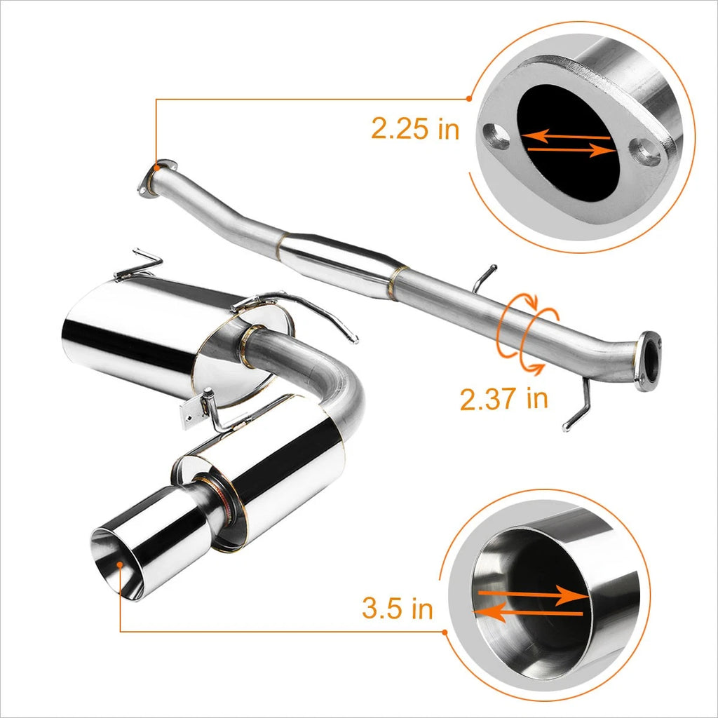 3.5" Rolled Tip Catback Exhaust Muffler for Mazda Miata MX-5 (1990–1997)