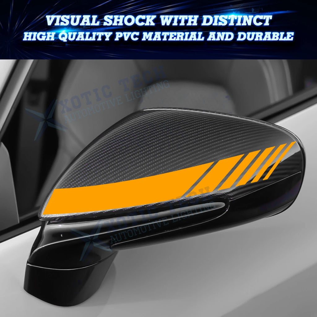 2Pcs Orange Car Rear View Mirror Eyelid Vinyl Decal Stickers (-)
