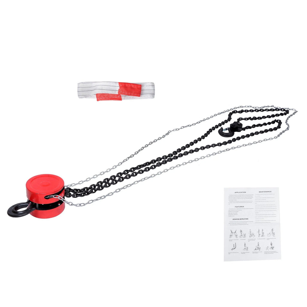 3 Ton Chain Hoist with 10ft Lift and 360° Swivel Hook