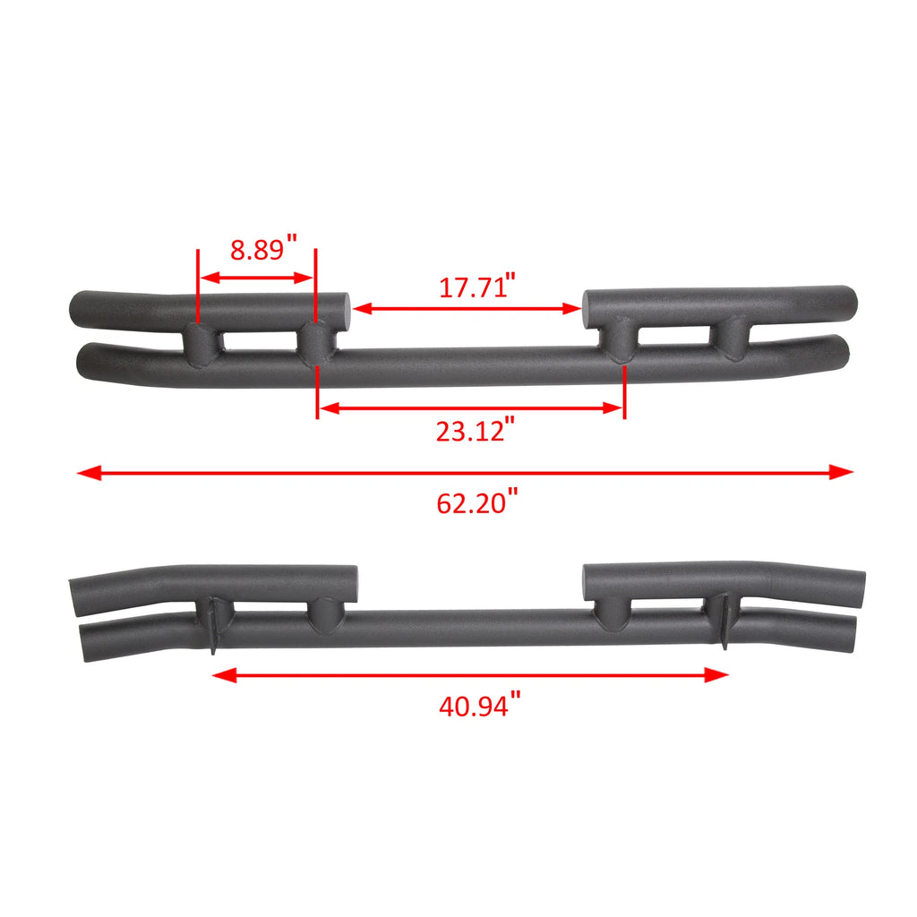 Double Bar Rear Bumper Protector Guard for Jeep Wrangler (1988–2006)