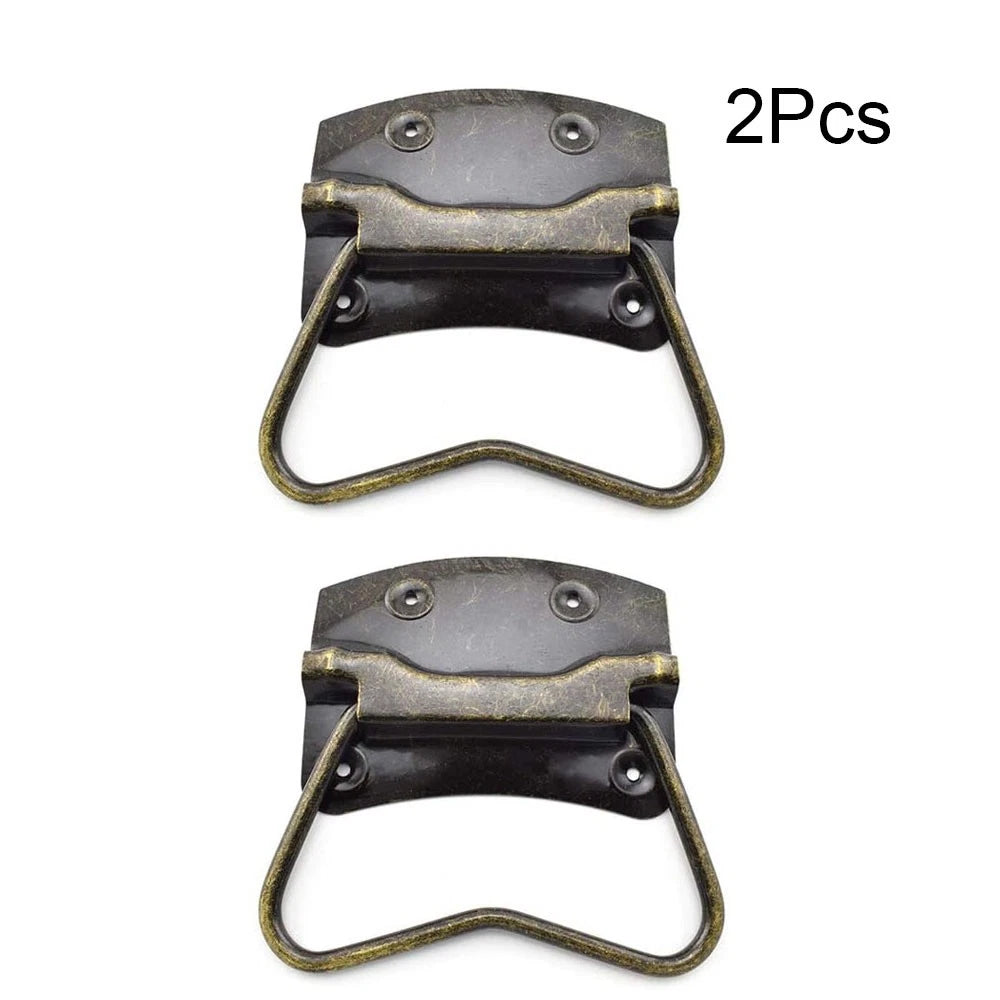 2X Antique Wooden Box Pull Handle for Suitcase Toolbox Cabinet Jewelry Box