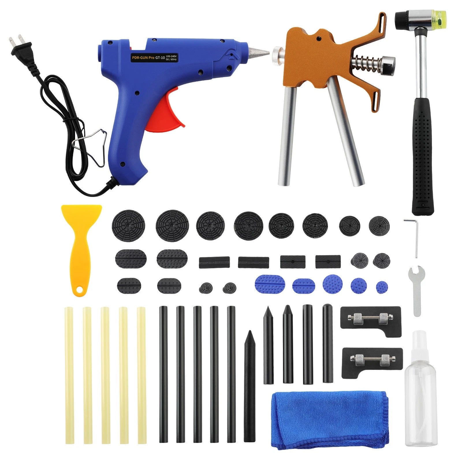 Auto Dent Puller Kit for All Vehicles (Includes Golden Lifter, Black Tabs)