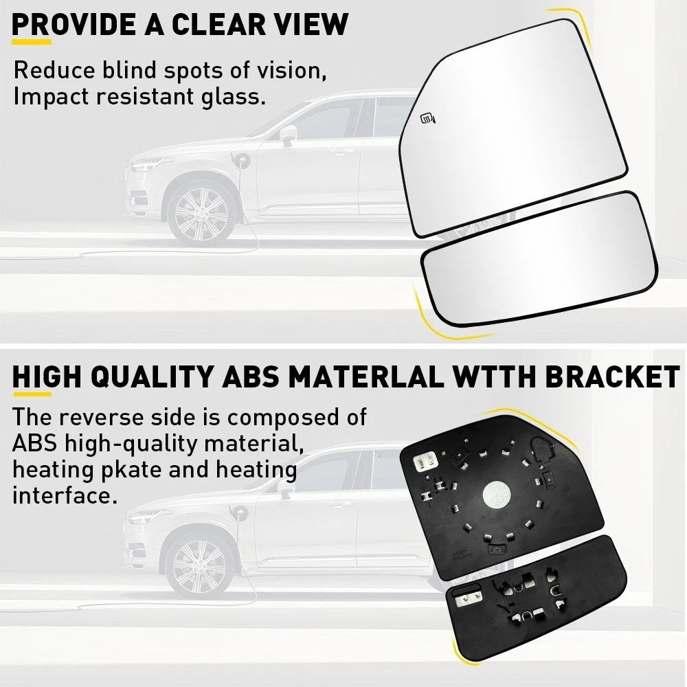 Tow Mirror Glass for Ford F150 (2015–2020) Heated LH Driver Side
