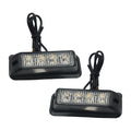 2 x 4-LED Amber Light Lamp Recovery Flashing Breakdown Strobe Grill 12-24V