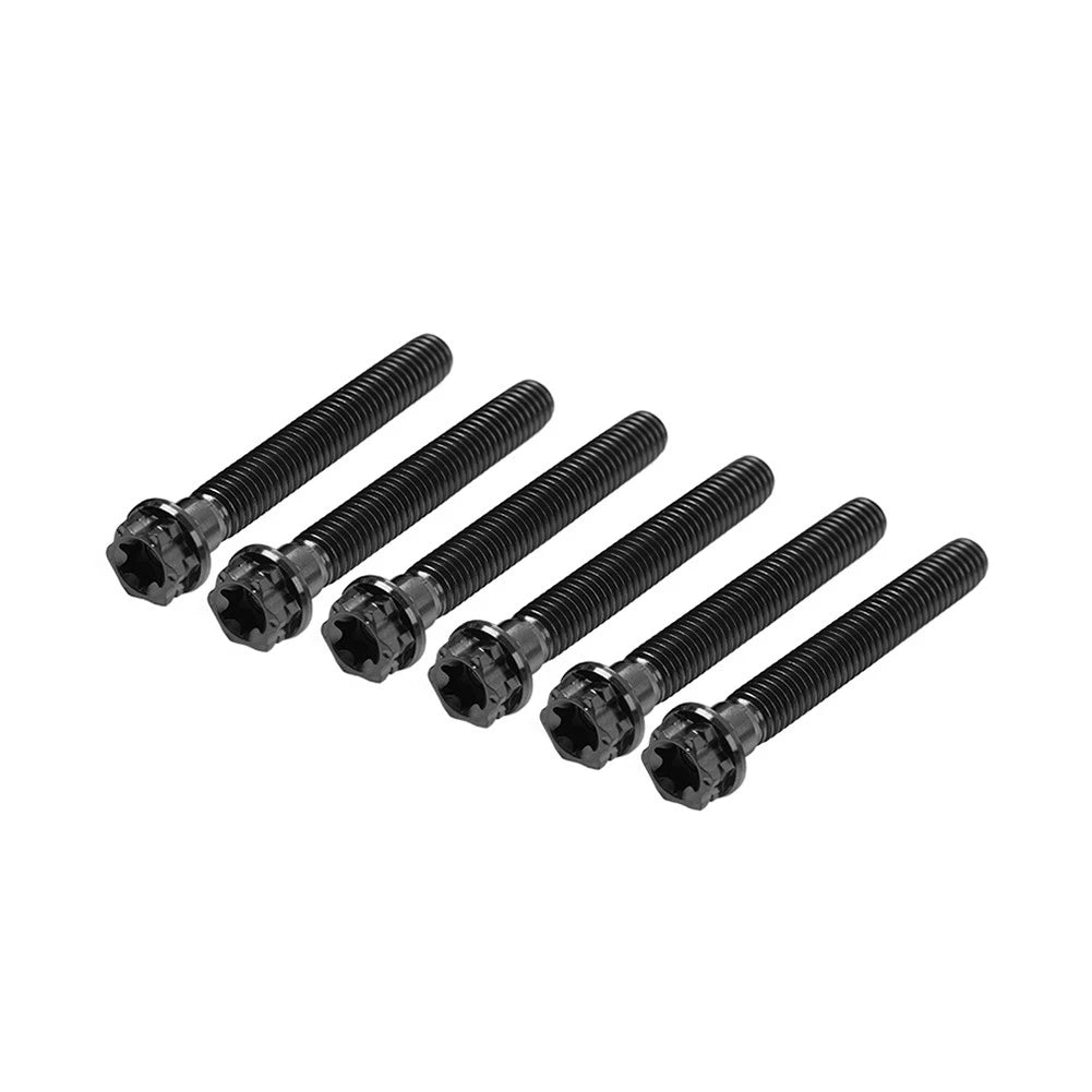 Set of 6 Titanium M10x60mm Torx Head Flange Screws for Motorcycle