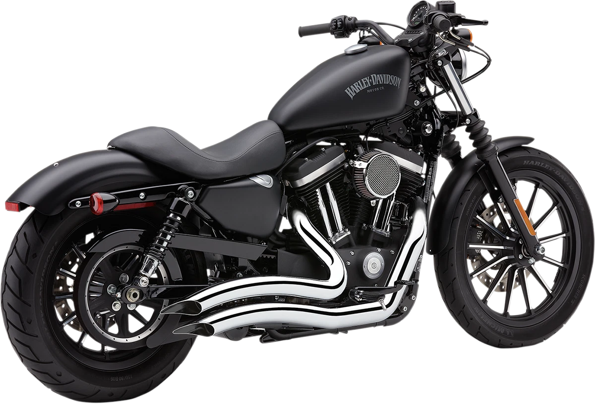 Cobra Speedster Swept Short Exhaust for Harley XL (2014–2020) Chrome Pipe