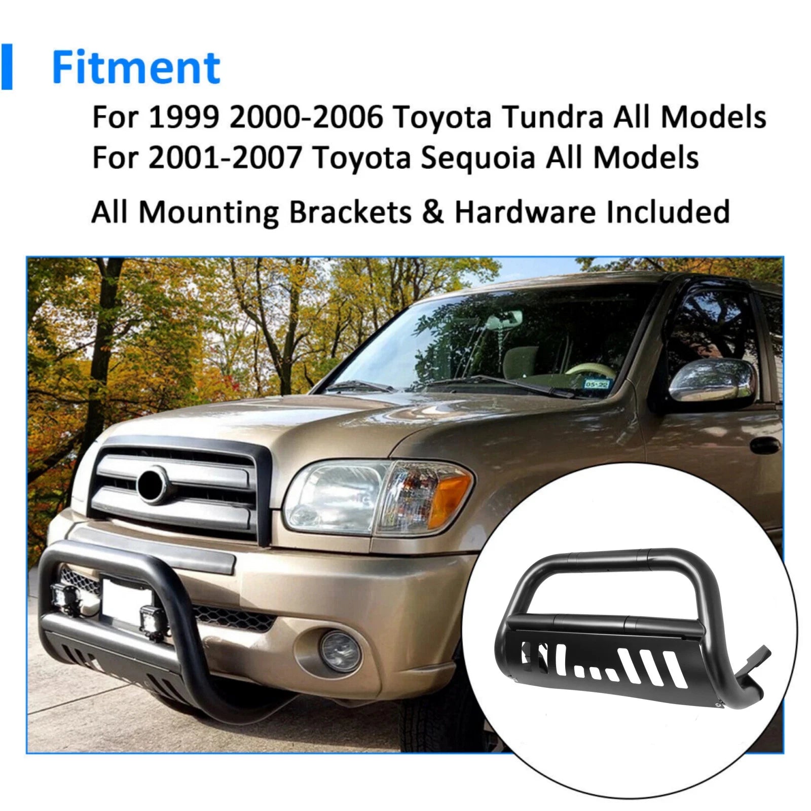 Bumper Guard Push Bull Bar for Toyota Sequoia Tundra (2001–2007)