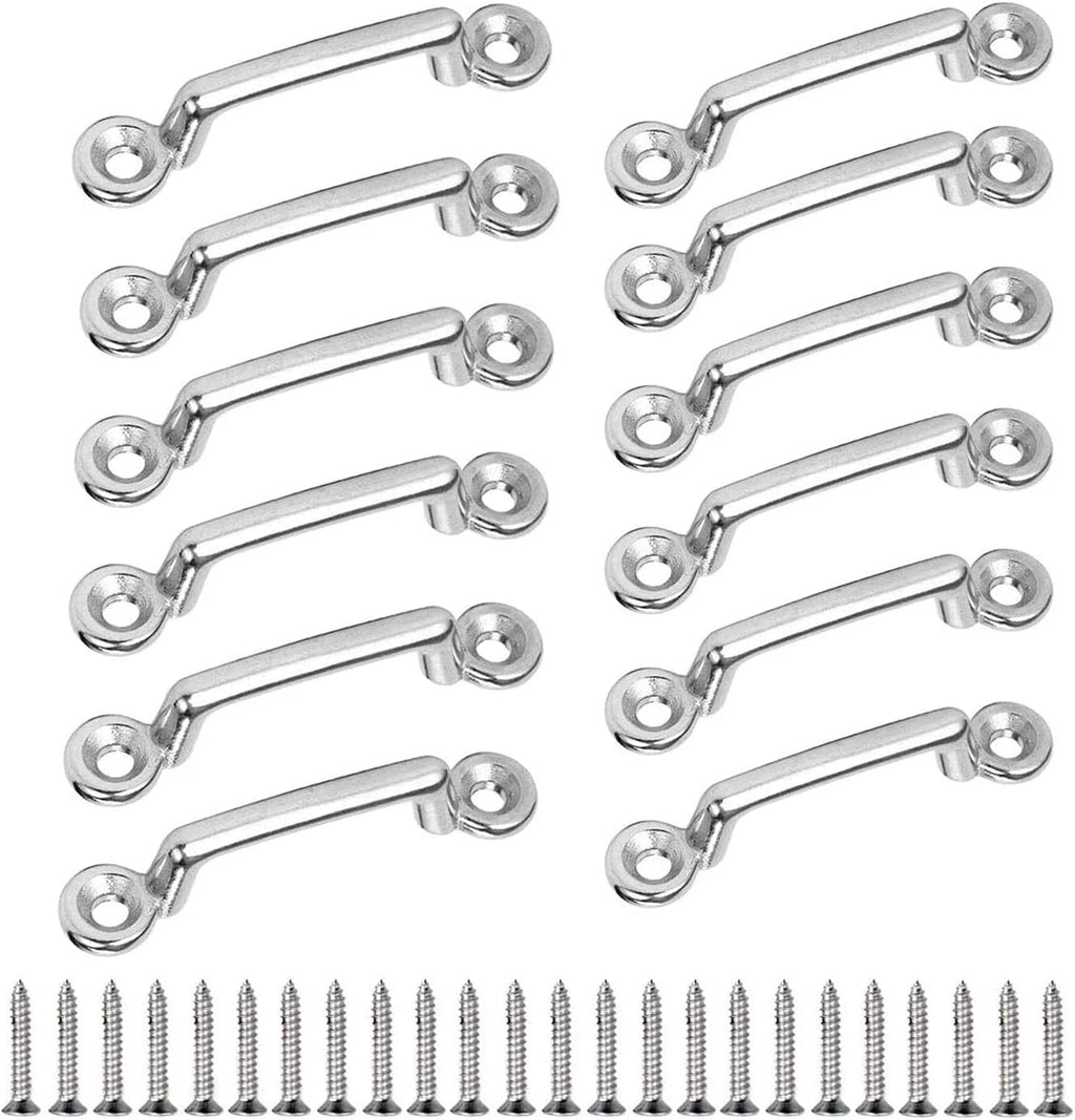 12Pcs Stainless Steel Bimini Top Strap Pad Eye Footman's Loop for Kayak