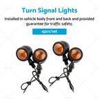 Set of 4 Black Amber Bullet Turn Signal Indicators for Universal Motorcycles