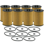 Set of 8 Engine Oil Filters for Audi Volkswagen 2.0L Turbo Diesel