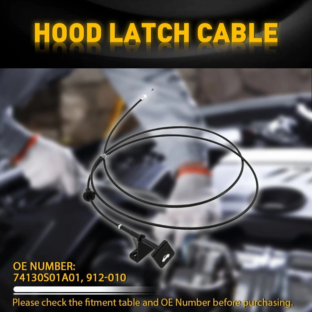 Hood Latch Release Cable for Honda Civic (1996-2000) with Pull Handle