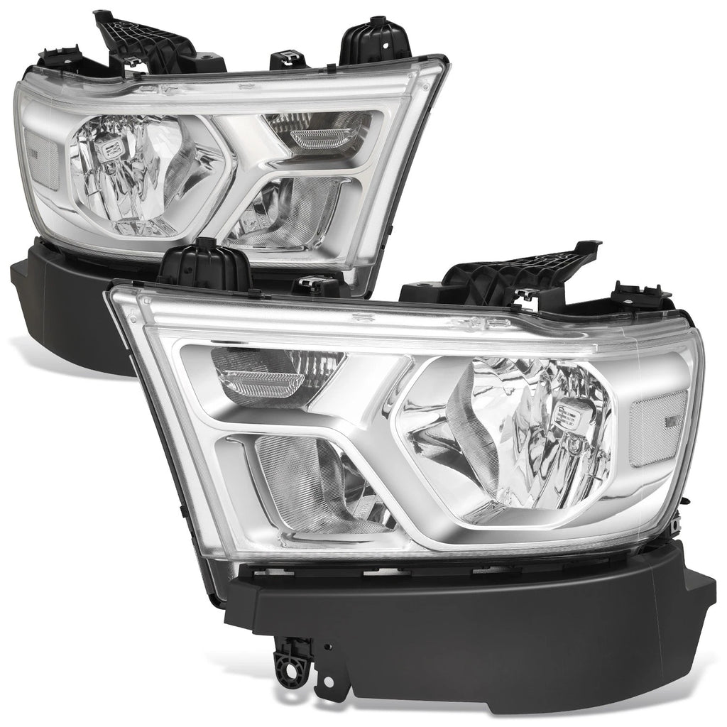 Chrome Housing Clear Reflector Headlights Assembly for Ram 1500 (2019–2024)